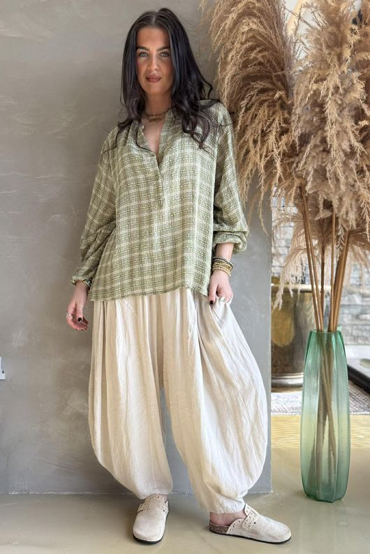 Greta Check Hugh Shirt Meadow